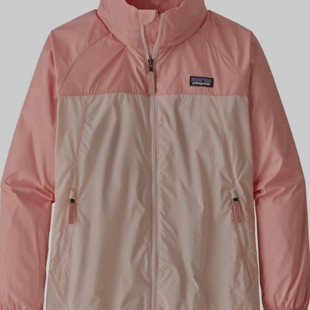Patagonia Kids' Two-Tone Pink and Cream Raincoat